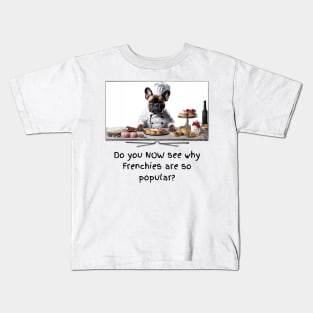 Talented French Bulldog Hosting Baking TV Show Kids T-Shirt